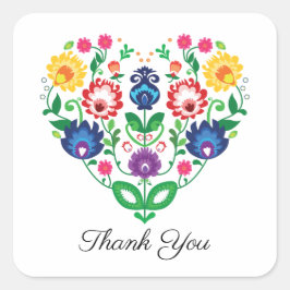 Volksherz mit benutzerdefiniertem Text Quadratischer Aufkleber