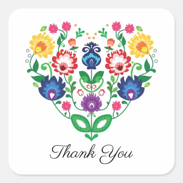 Volksherz mit benutzerdefiniertem Text Quadratischer Aufkleber (Vorderseite)