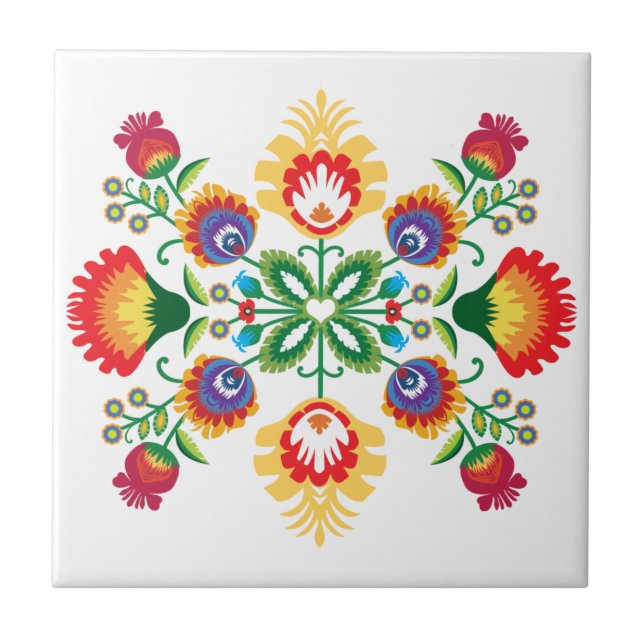 Volkskherz von Łowicz Fliese (Vorderseite)