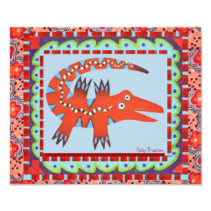 Volkskunst-Alligator Fotodruck