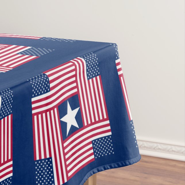Volkskunst-Art-amerikanische Flagge Tischdecke (Beispiel)