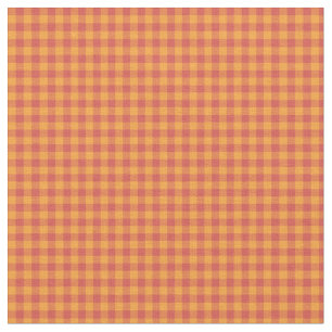 Volkskunst-Art-rotes orange Karo-Gingham-Gewebe Stoff