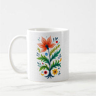 Volkskunst-Blumenbaum Cottagecore Rustikale Botani Kaffeetasse