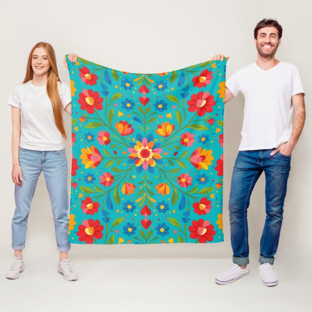 Volkskunst floral  fleecedecke (Beispiel)