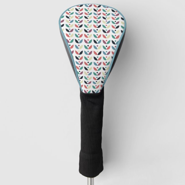 Volkskunst-geometrisches mit Blumenmuster Golf Headcover (Vorderseite)