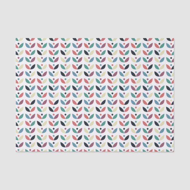 Volkskunst-geometrisches mit Blumenmuster Seidenpapier (Vorderseite)