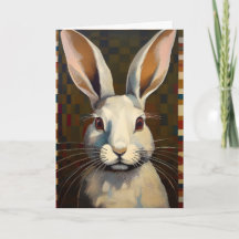 Volkskunst-Hasen-Kaninchen-Kunst-Leerkarte