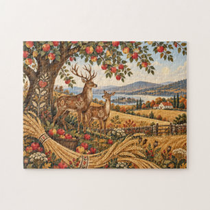 Volkskunst Herbstliche Hirschernte Landschaften au