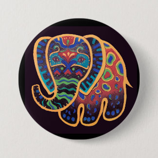 Volkskunst-indischer Elefant Button