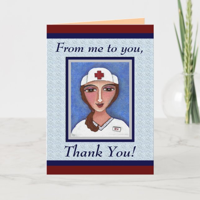 Volkskunst-Krankenschwester - RN/Krankenpflege Dankeskarte (Vorderseite)
