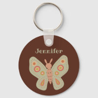 Volkskunst-Moth, Schmetterling auf Brown Personali