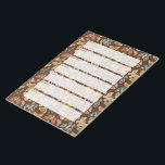 Volkskunst-Motten, Schmetterlinge Wochenplaner Notizblock<br><div class="desc">Bleibe in Stil mit diesem wöchentlichen Planer Notizblock organisiert. Jedes Blatt hat sieben Boxen,  eine für jeden Wochentag,  sodass Sie eine Übersicht über die geplanten Veranstaltungen behalten haben. Das hübsche Polster bietet einen Hintergrund von Motordrucken im Volkskunststil in Erdfarben vor einem warmen braunen Hintergrund.</div>