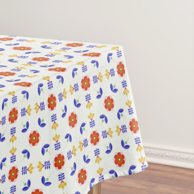 Volkskunst-NeonBlumen-geometrisches Muster Tischdecke (Beispiel)