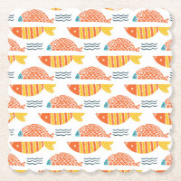 Volkskunst-Schwimmen-Fisch-Muster