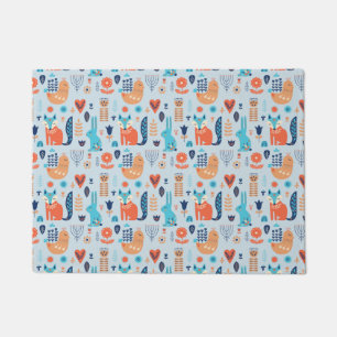 Volkskunst-Waldtier-Muster Fußmatte