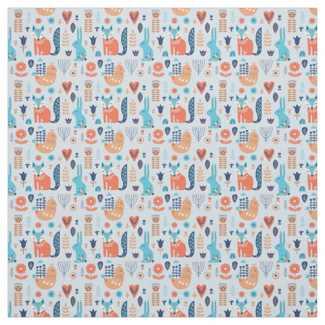 Volkskunst-Waldtier-Muster Stoff (Muster)