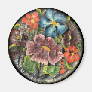 Volkskunstblumen in Blüte Magnet