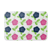 Volkslied Kunst Blumenwurf in Navy und Hot Pink au