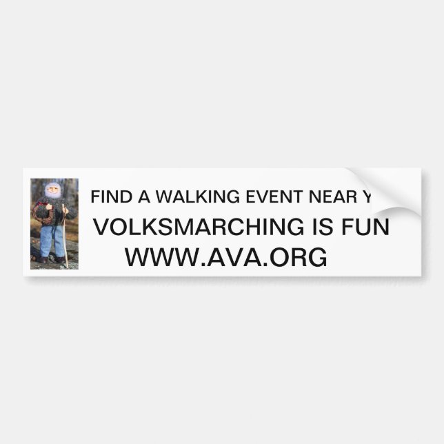 Volksmarcher, FINDEN ein GEHENDES EREIGNIS NAHE Autoaufkleber (Vorne)