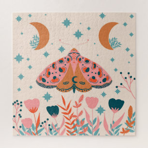 Volksmotive Motten: Helle Vintage-Illustration