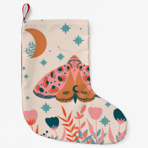 Volksmotive Motten: Helle Vintage-Illustration Kleiner Weihnachtsstrumpf