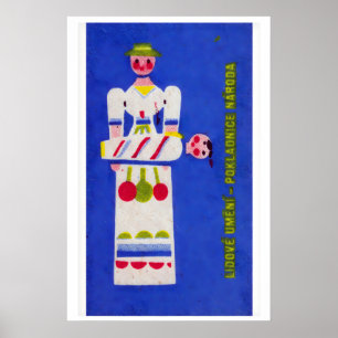 Volksmutter mit Kind - Matchbox-Druck - Tschechisc Poster