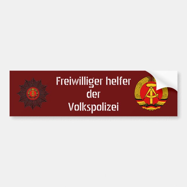 Volkspolizeis Helfer Autoaufkleber (Vorne)