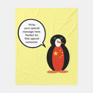 Volksrepublik China Frau Pinguin Personalisiert Fleecedecke