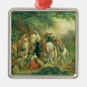 Volksszene in Citlaltépetl, Mexiko Silbernes Ornament
