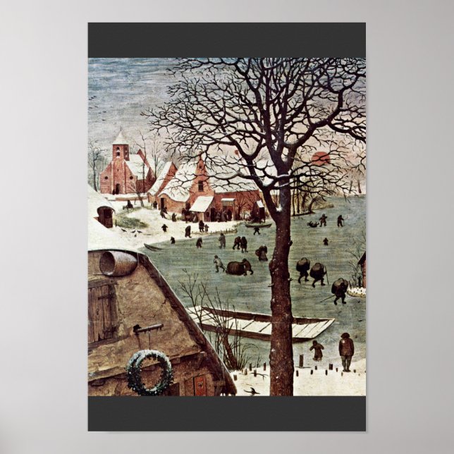 Volkszählung in Bethlehem, Detail von Bruegel D. Ä Poster (Vorne)