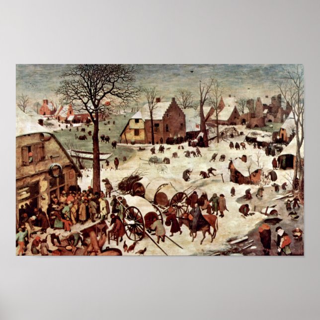 Volkszählung in Bethlehem von Bruegel D. Ä. Pieter Poster (Vorne)
