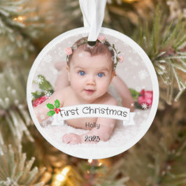 Voll angepasstes Baby's erstes Weihnachten Ornament
