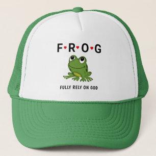 Voll auf Gott Froschherzen vertrauen Truckerkappe