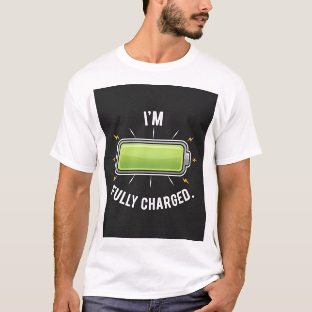 Voll aufgeladener Batterie-Ingenieur-Strom-Geschen T-Shirt (Vorderseite)