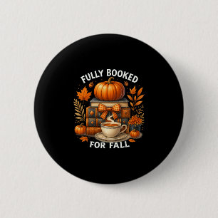 Voll ausgebucht für Herbstbücher Kürbis Herbst Dan Button