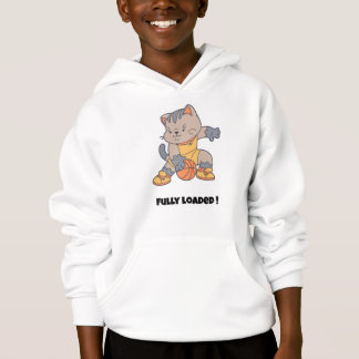 Voll ausgestattet - ein lustiger Katzen-Basketball Hoodie
