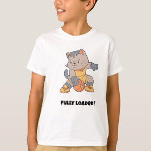 Voll ausgestattet - ein lustiger Katzen-Basketball T-Shirt