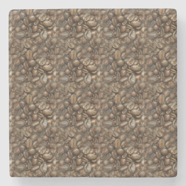 Voll Kaffeebohnen Stone Untersetzer (Vorderseite)