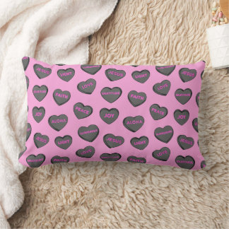 Voll Liebe Herz Muster schwarz pink Lendenkissen