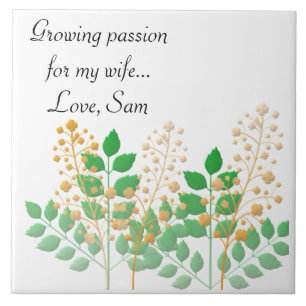 Voll mit Liebe Garden Blume und Blätter Fliese