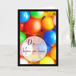 Voll- und Deflationsballon-Ruhestand oder Moving C Dankeskarte