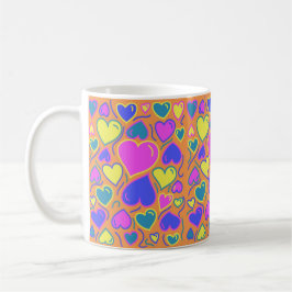 voll von bunten Herzen Kaffeetasse