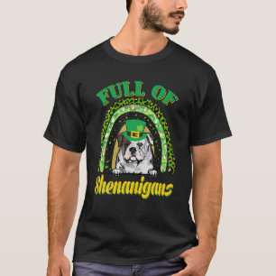 voll von Shenanigans American Bulldog Hund St Patr T-Shirt