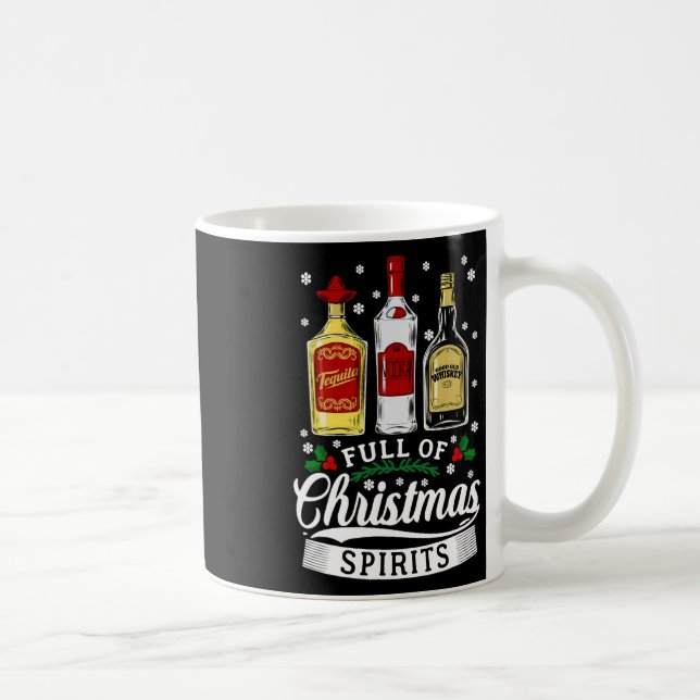 Voll von Weihnachtsbrillen Vodka Tequila Whiskey X Kaffeetasse (Rechts)