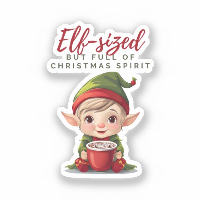 Voll Weihnachtsgeist Vinyl Sticker, Urlaub Aufkleber (Vorderseite)