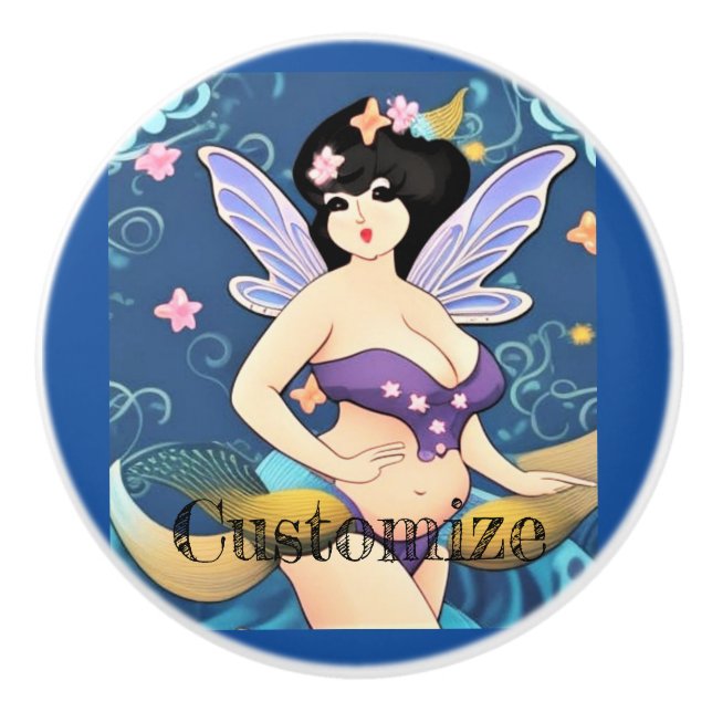 Vollbildliche Fairy Goddess Thunder_Cove Keramikknauf (Vorderseite)