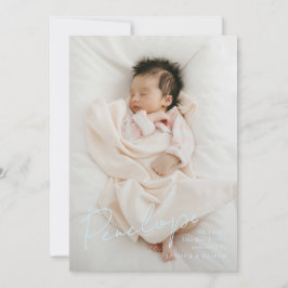 Vollblute, moderne kalligraphische Babyname Ankündigung