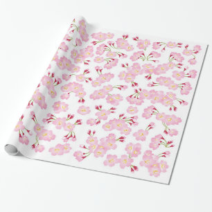 Vollblüten-Rosa-Sakura- (Kirschblüten-) Muster Geschenkpapier