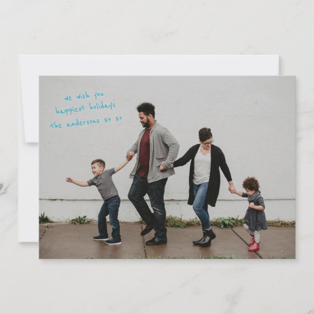 Vollblutes Foto mit modernem Design Feiertagskarte (Vorderseite)