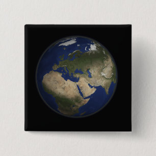 Volle Erdansicht von Afrika, von Europa und von Button